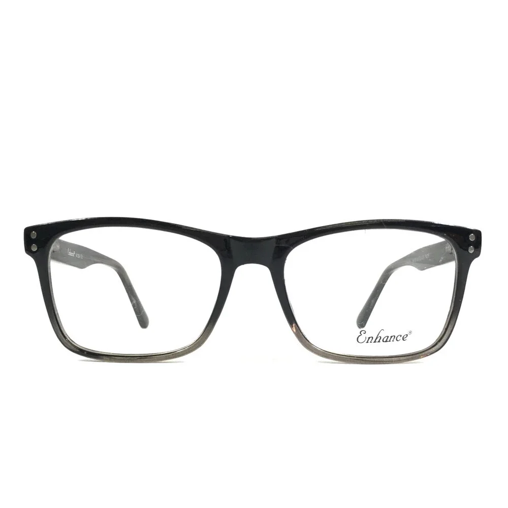 Enhance Eyeglasses Frames 4139 BLACK FADE Rectangle Full Rim 54-18-145